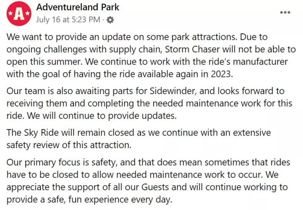 Adventureland Park Facebook